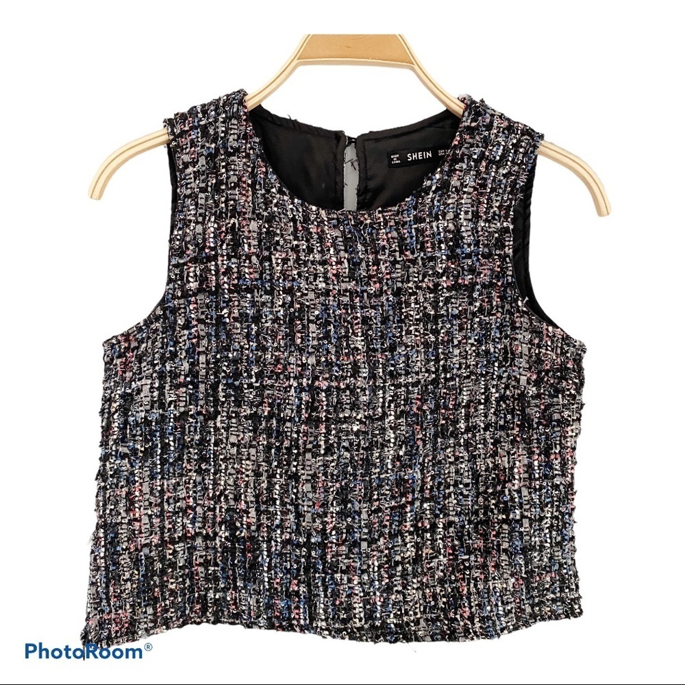 SHEIN Sleeveless Boucle Women's Crop Top